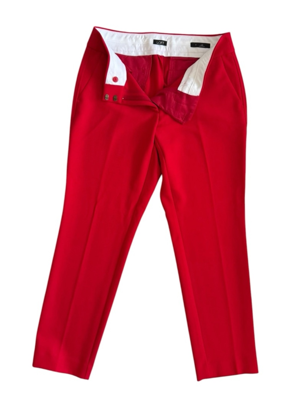 LOFT Red Women's Julie Trousers - Tailored light tapered Leg Sz: 6 - Picture 5 of 11